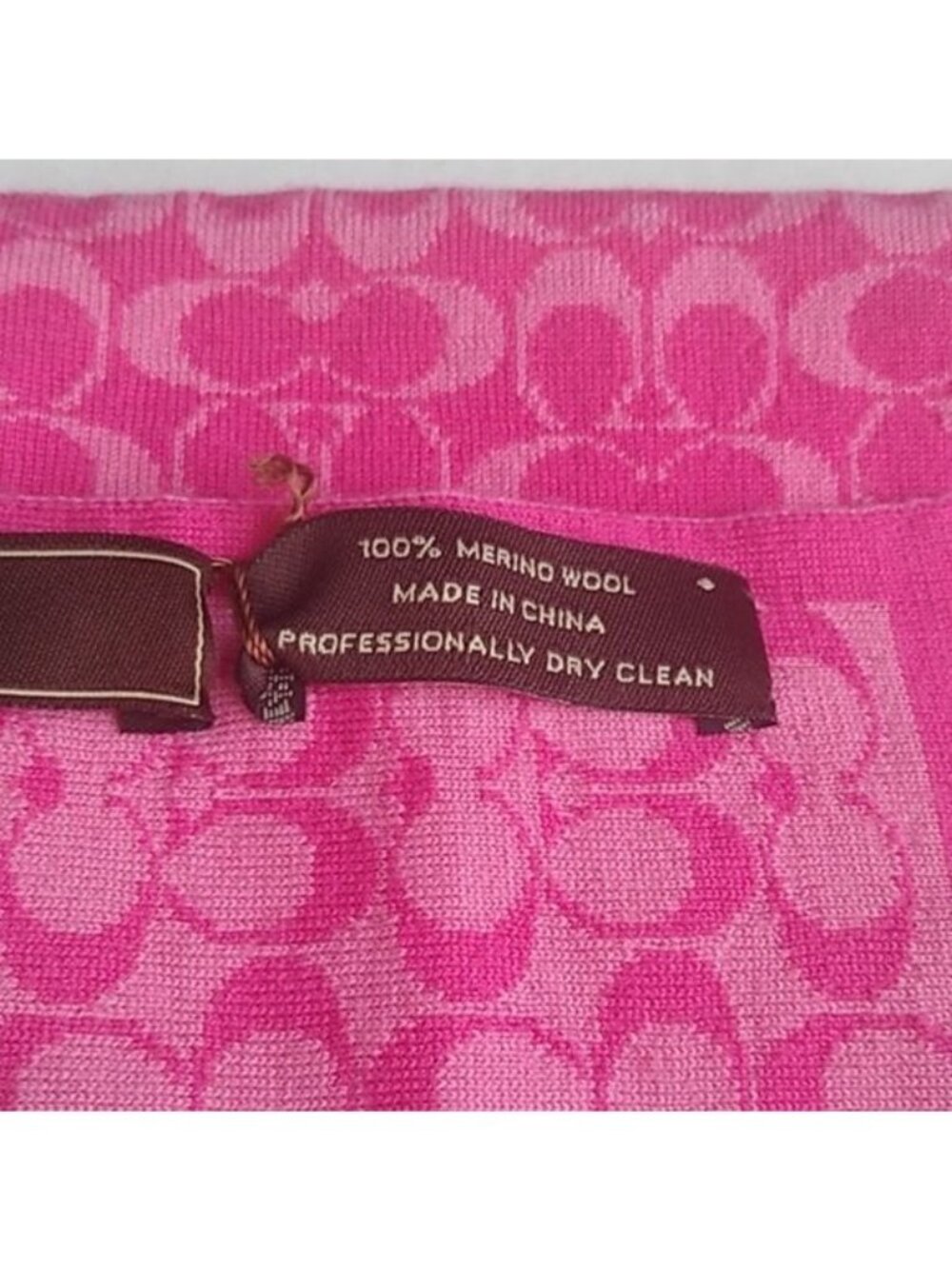 Coach F98730 Mini Signature Muffler Scarf, Pink/Raspberry - Picture 4 of 5